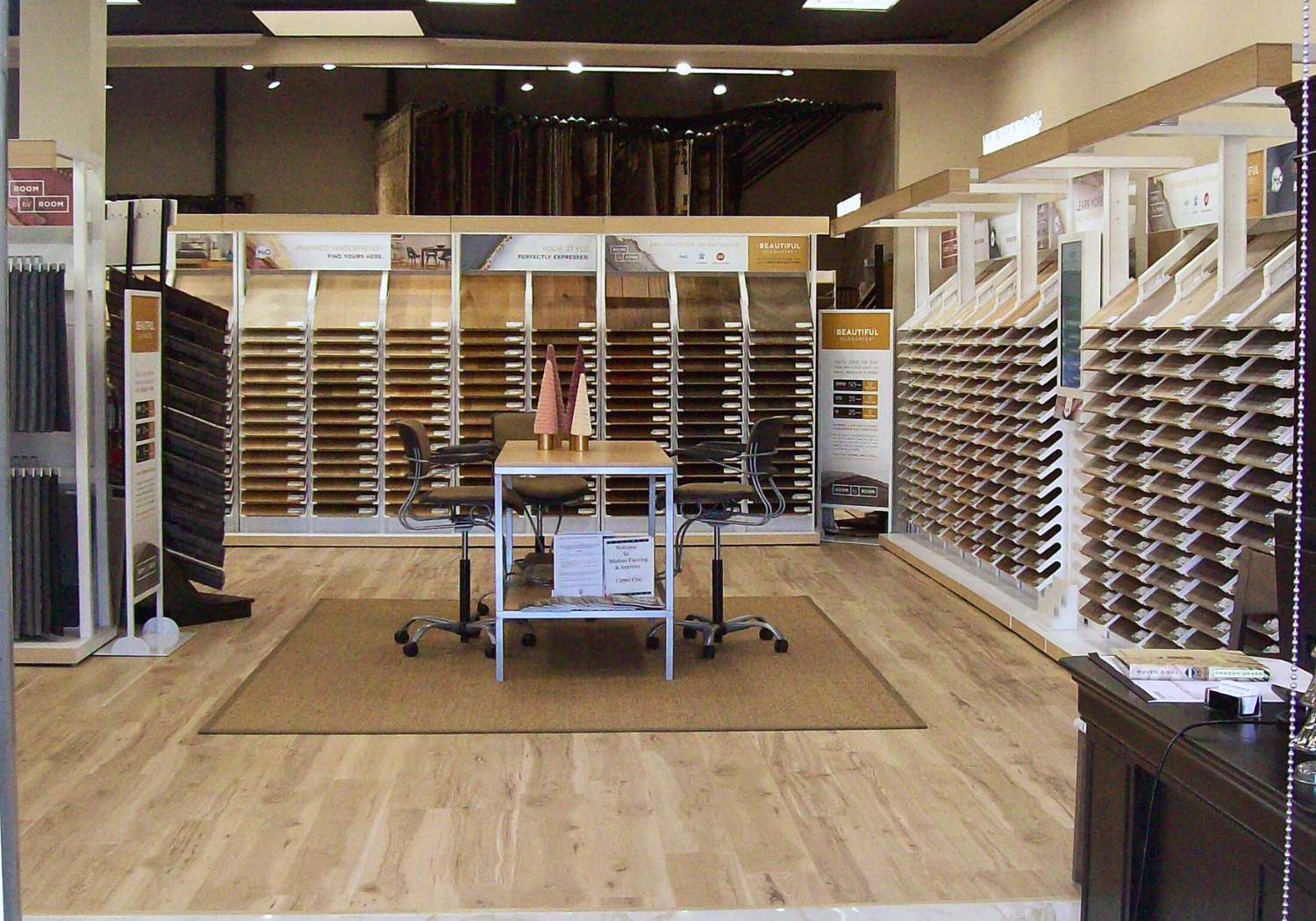 Hardwood flooring showroom displays 